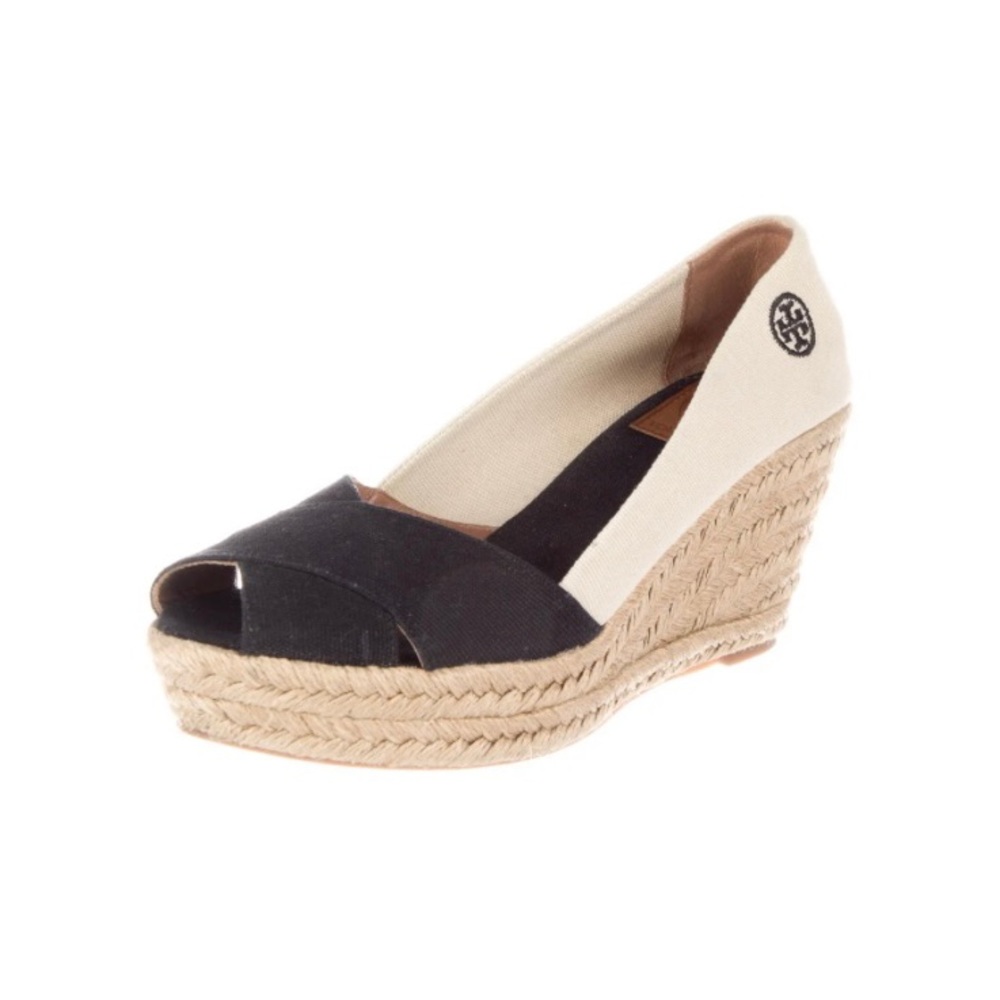 Tory Burch Canvas Colorblock Pattern Espadrilles
